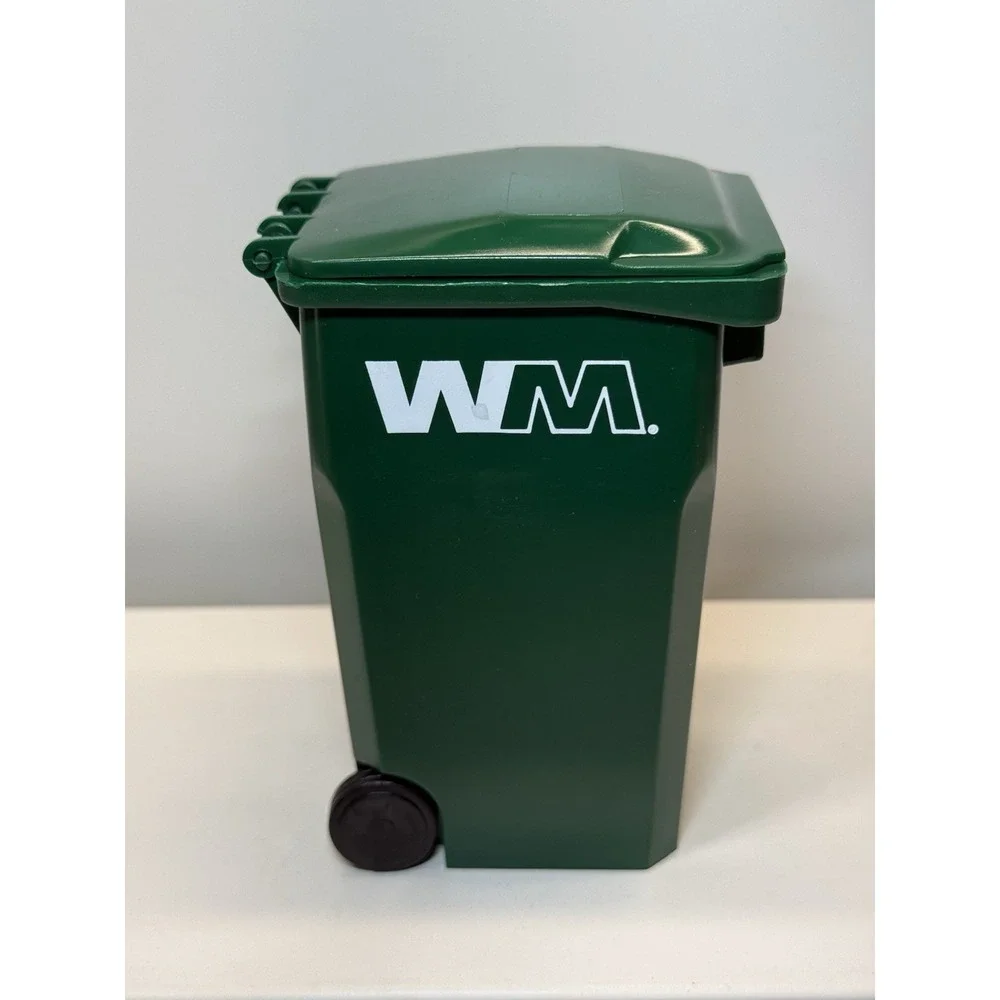 WM Waste Management Mini Trash Can DUMPSTER Collector Desk Pen Holder 5